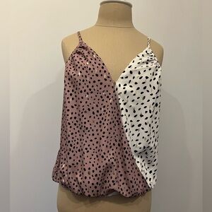 NWT FATE spaghetti strap top, Size L. Foil highlights